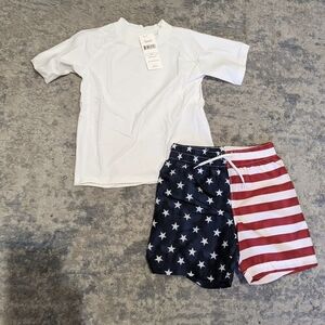 Old Navy Kids Swim Trunks - Red, White, and Blue